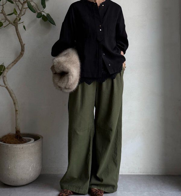  「【新色追加】リブブルゾン風シャツ」|シャツ・ブラウス|