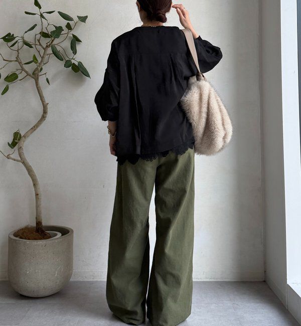  「【新色追加】リブブルゾン風シャツ」|シャツ・ブラウス|