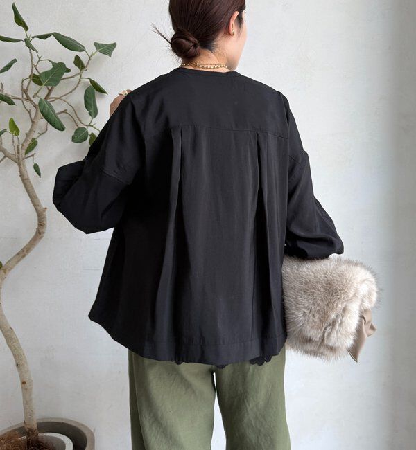  「【新色追加】リブブルゾン風シャツ」|シャツ・ブラウス|