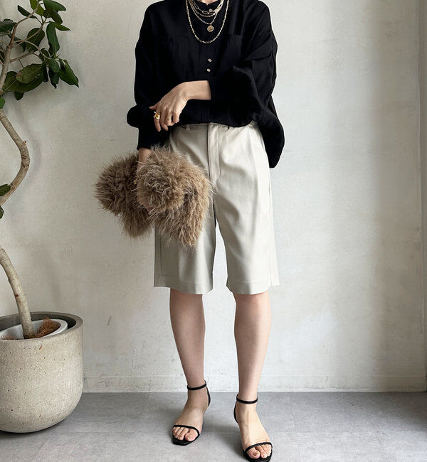  「【新色追加】リブブルゾン風シャツ」|シャツ・ブラウス|