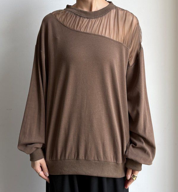  「【WEB限定】シアー切替カットソー」|Tシャツ・カットソー|