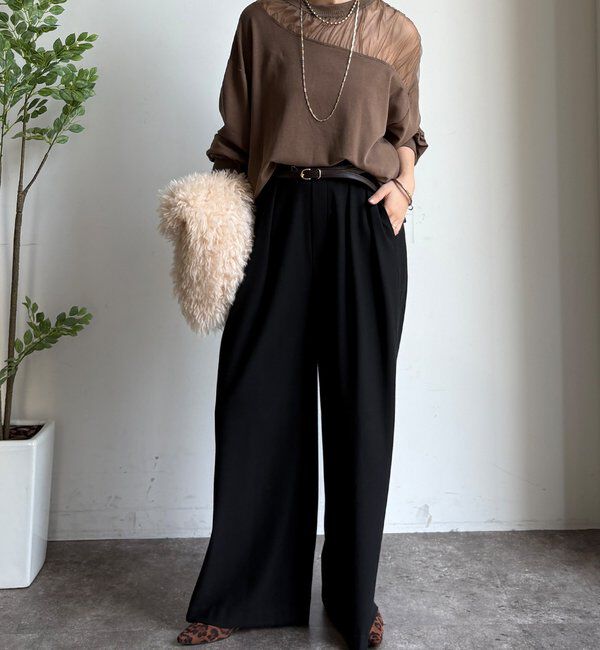  「【WEB限定】シアー切替カットソー」|Tシャツ・カットソー|