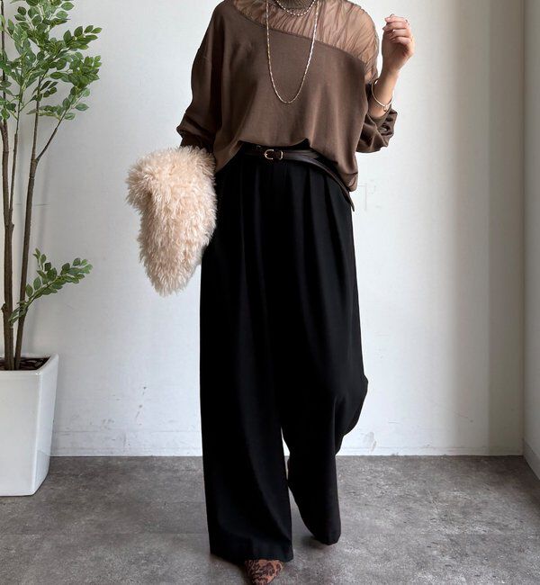  「【WEB限定】シアー切替カットソー」|Tシャツ・カットソー|