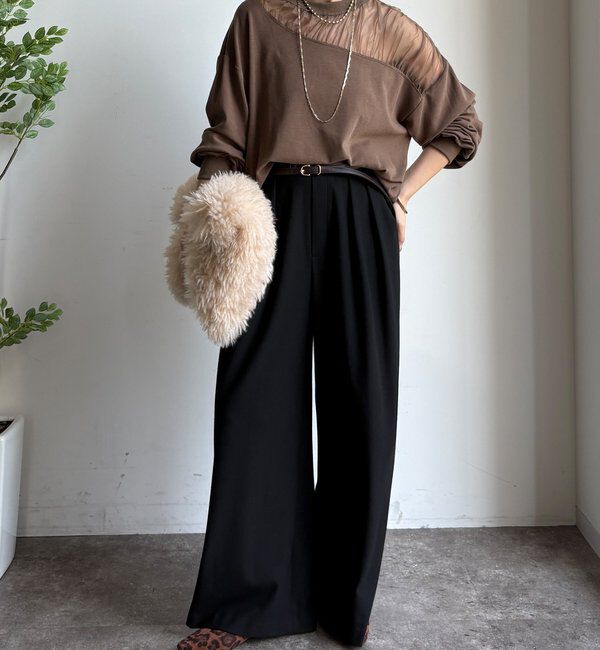  「【WEB限定】シアー切替カットソー」|Tシャツ・カットソー|