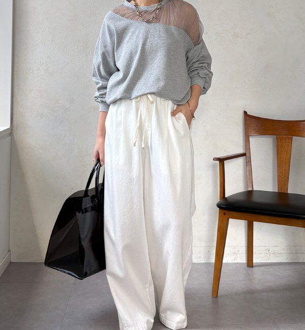  「【WEB限定】シアー切替カットソー」|Tシャツ・カットソー|