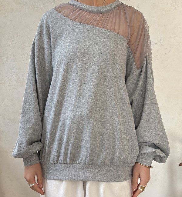  「【WEB限定】シアー切替カットソー」|Tシャツ・カットソー|