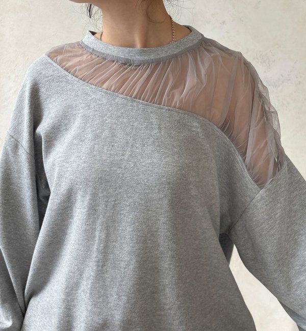  「【WEB限定】シアー切替カットソー」|Tシャツ・カットソー|