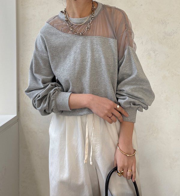  「【WEB限定】シアー切替カットソー」|Tシャツ・カットソー|