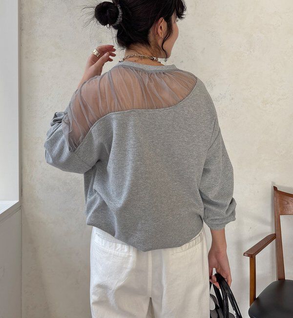  「【WEB限定】シアー切替カットソー」|Tシャツ・カットソー|