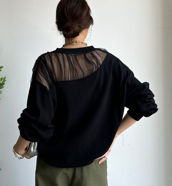  「【WEB限定】シアー切替カットソー」|Tシャツ・カットソー|