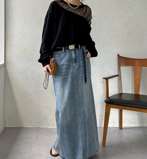  「【WEB限定】シアー切替カットソー」|Tシャツ・カットソー|