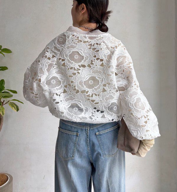  「【WEB限定】フラワーレースブルゾン」|ブルゾン・スタジャン|