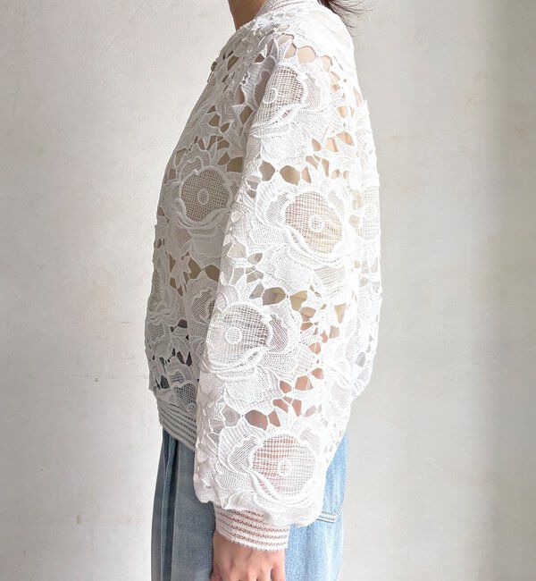  「【WEB限定】フラワーレースブルゾン」|ブルゾン・スタジャン|