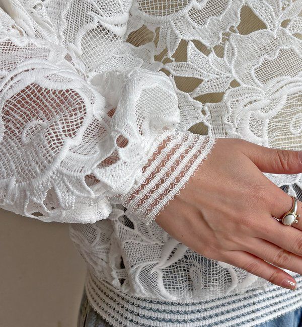  「【WEB限定】フラワーレースブルゾン」|ブルゾン・スタジャン|