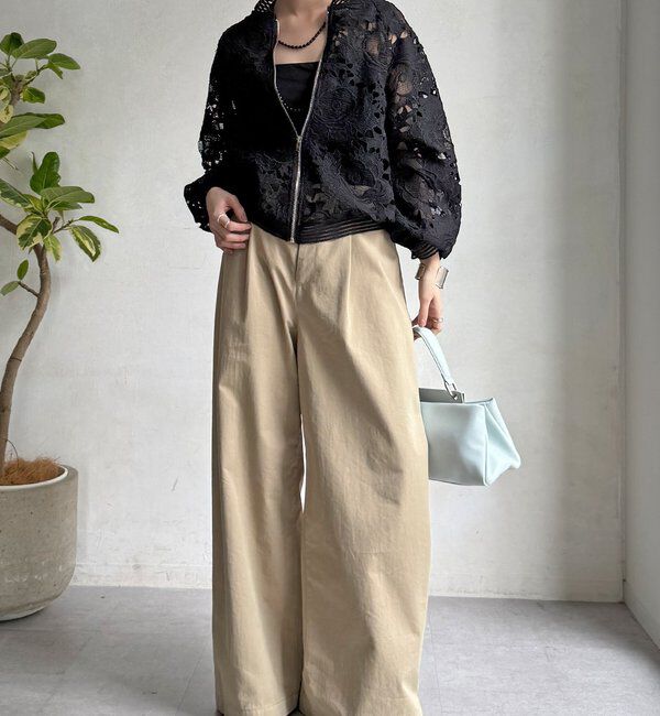  「【WEB限定】フラワーレースブルゾン」|ブルゾン・スタジャン|