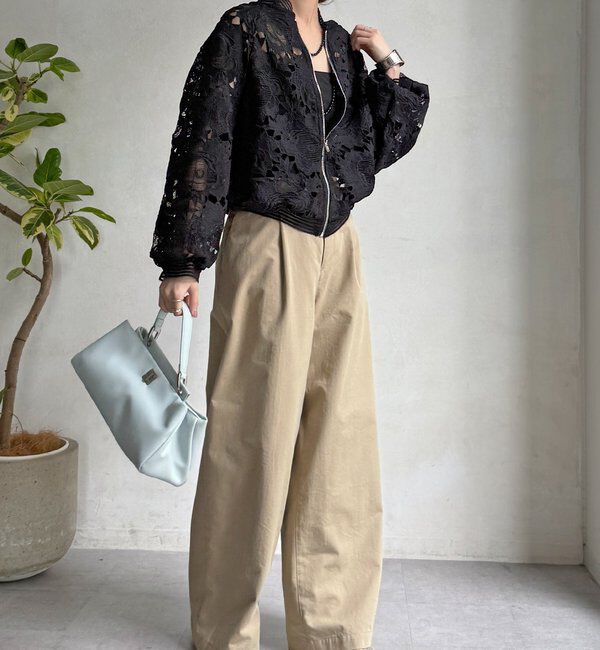  「【WEB限定】フラワーレースブルゾン」|ブルゾン・スタジャン|