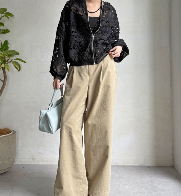  「【WEB限定】フラワーレースブルゾン」|ブルゾン・スタジャン|