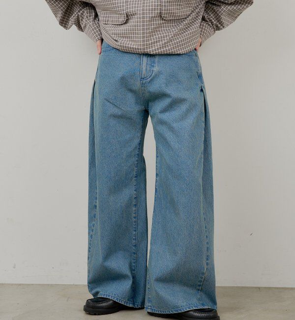 「【WHIMSIC/2サイズ展開/SETUP対応】サイドタックデニムパンツ」|デニム|