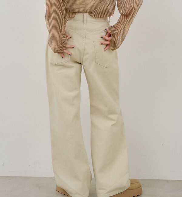  「【WHIMSIC/2サイズ展開/SETUP対応】コットンツイルニータックパンツ」|チノ|