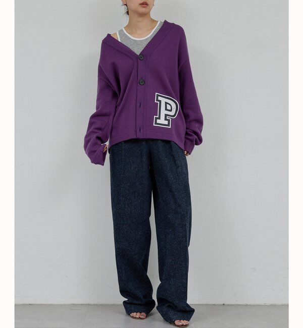  「【PEAS】レタードニットカーディガン」|ニット・セーター|