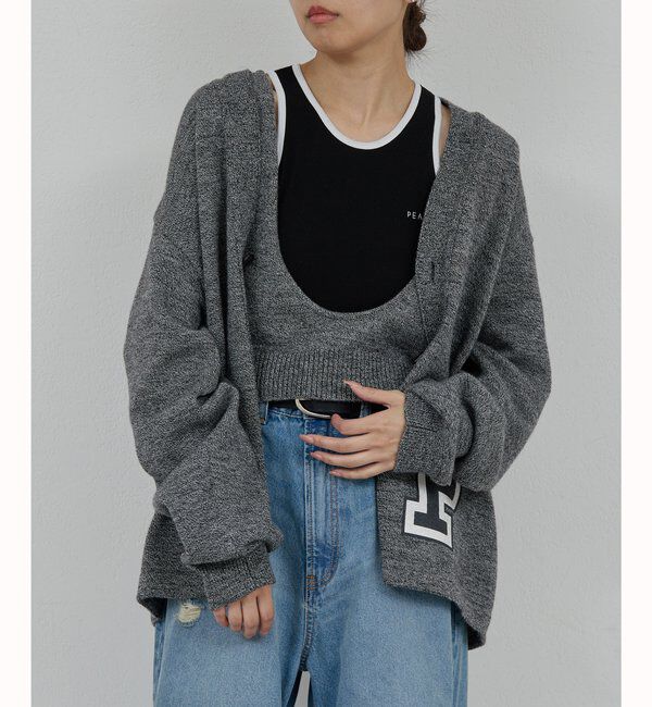  「【PEAS】レタードニットカーディガン」|ニット・セーター|