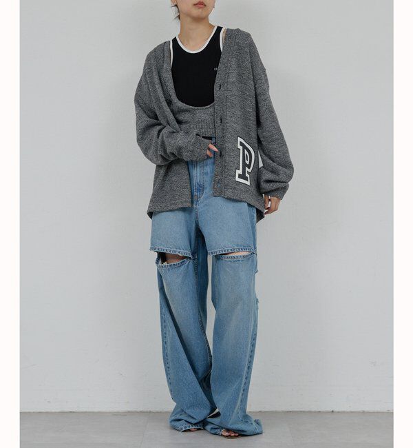  「【PEAS】レタードニットカーディガン」|ニット・セーター|