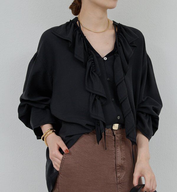  「フリルブラウス」|シャツ・ブラウス|ブラック