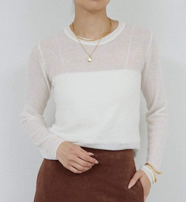  「【HERITANOVUM】 クルーリブニット」|ニット・セーター|