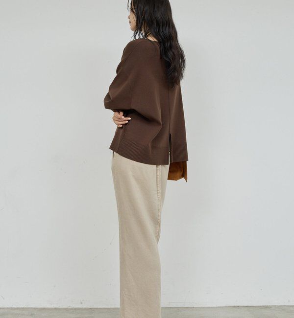  「【CHIKAコラボ】【着やせ&times;時短おしゃれ】タイ付き総針Vネックニット」|ニット・セーター|