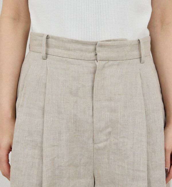  「【セットアップ対応】リネンハーフパンツ」|チノ|
