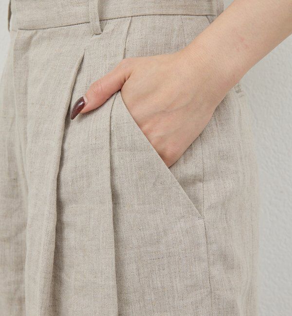  「【セットアップ対応】リネンハーフパンツ」|チノ|