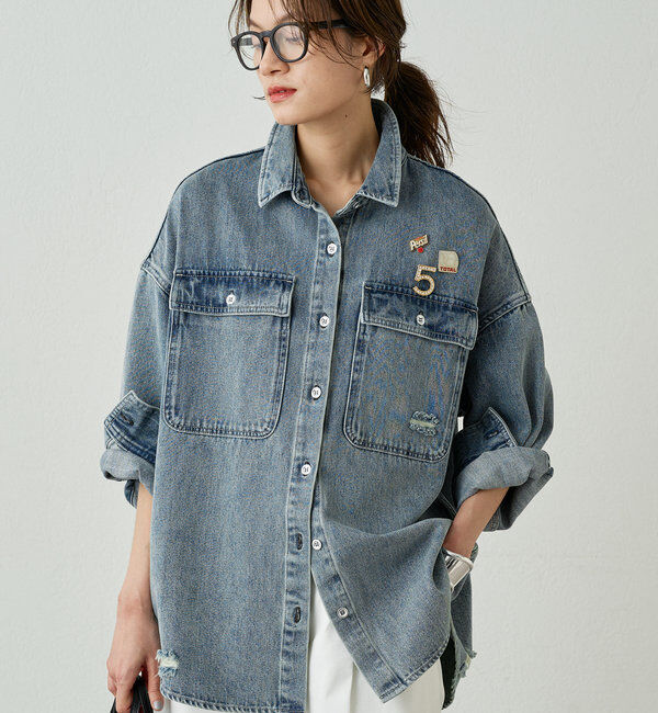  「ダメージデニムシャツ」|シャツ・ブラウス|