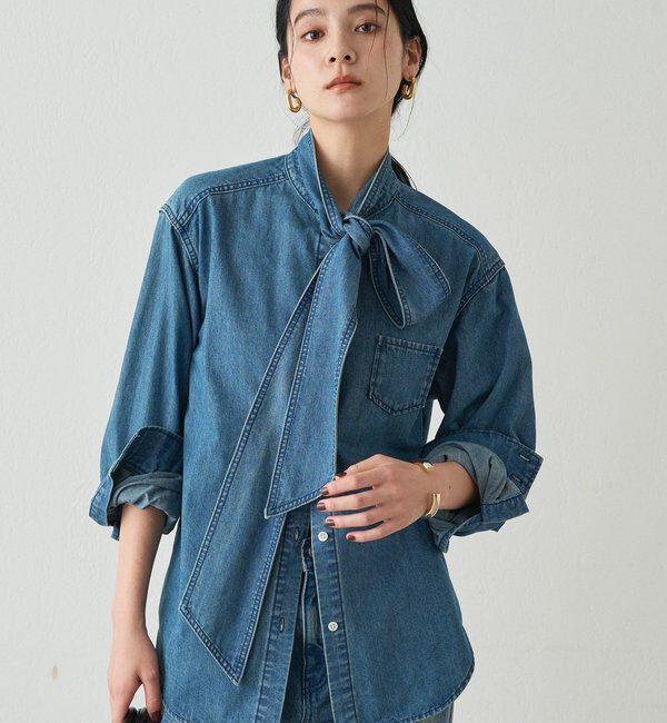 「デニムボウタイブラウス」|シャツ・ブラウス|