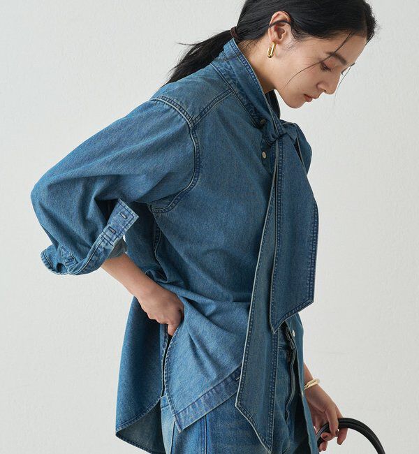  「デニムボウタイブラウス」|シャツ・ブラウス|