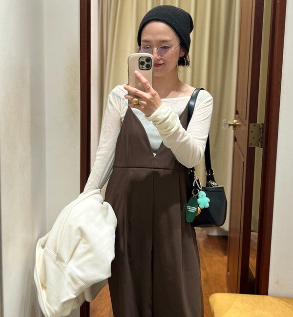  「【＠___kuuu__コラボカラー登場！】Vキャミサロペット」|ワンピース|