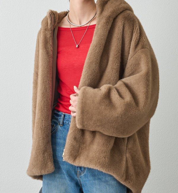  「フードフェイクファーブルゾン」|ベスト・ジレ|