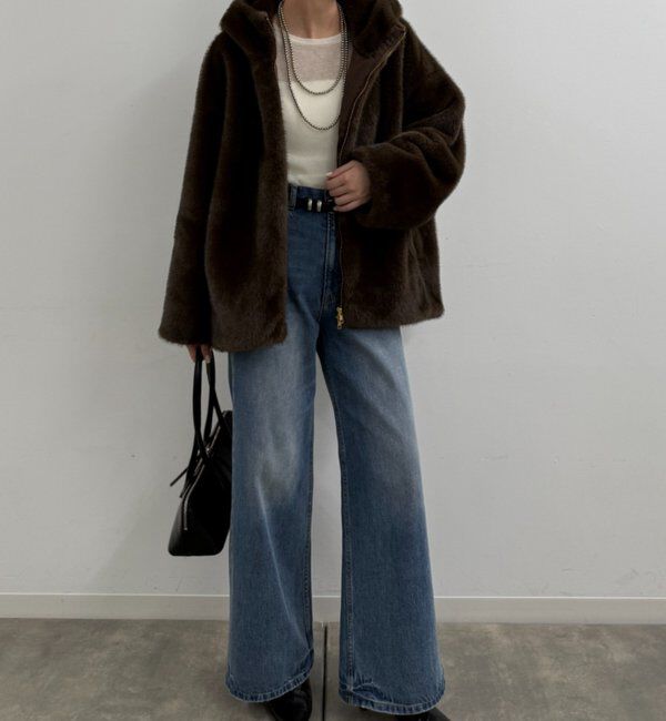  「フードフェイクファーブルゾン」|ベスト・ジレ|