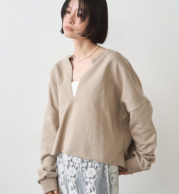  「スキッパーショートスウェット」|Tシャツ・カットソー|