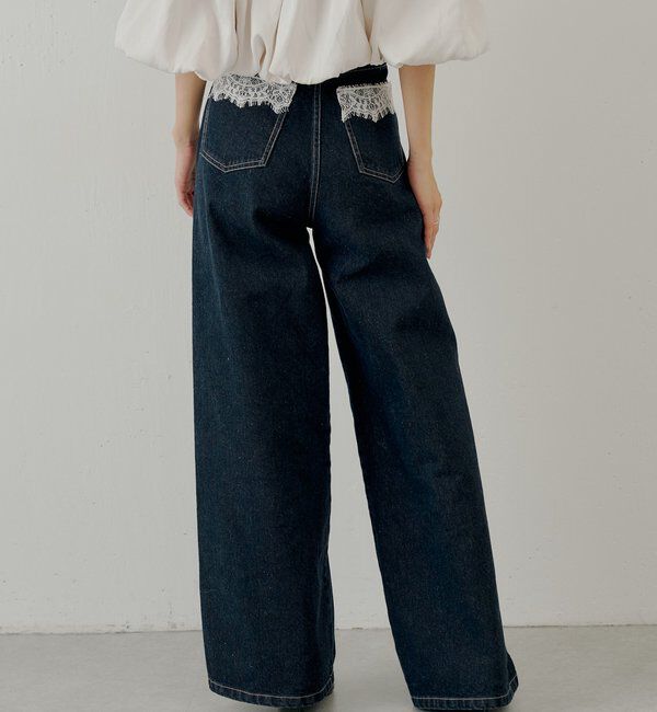  「ポケットレースワイドデニム」|デニム|