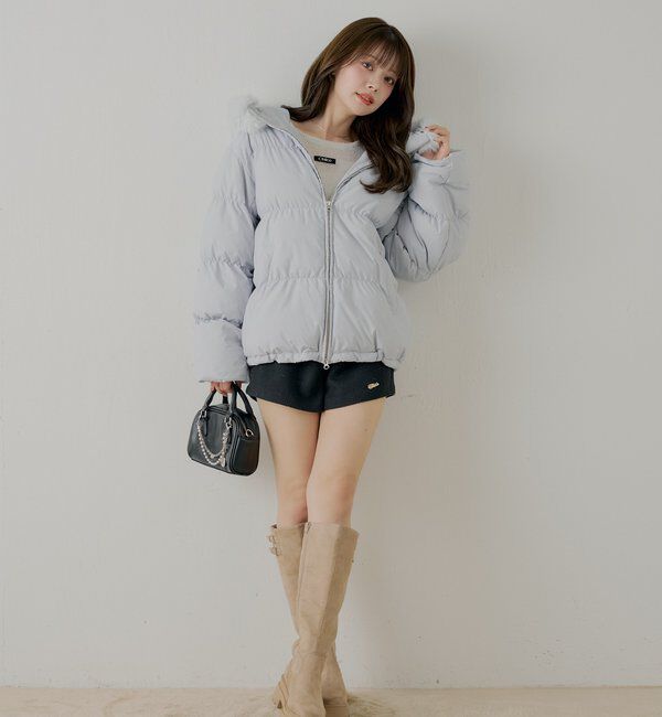  「【4色展開】ファー取り外しミドルルーズ中綿ブルゾン」|その他|