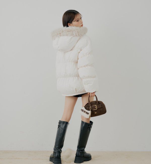  「【4色展開】ファー取り外しミドルルーズ中綿ブルゾン」|その他|