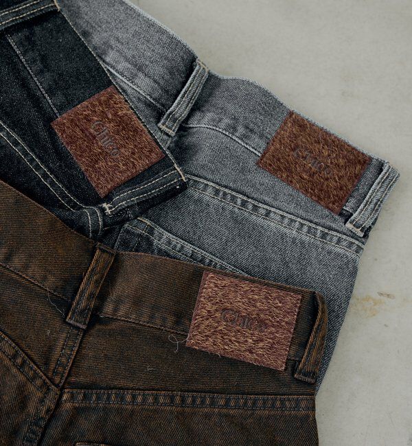  「パッチ付きフレアデニム」|デニム|
