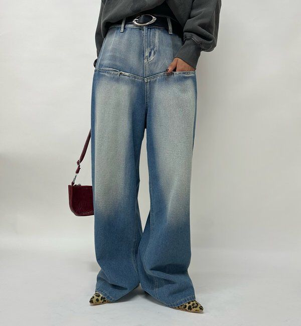  「《UNISEX / サイズ展開あり》スラッシュポケットブラストワイドデニム」|デニム|