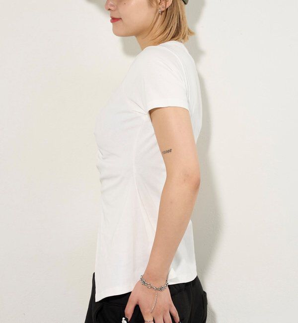  「ギャザースリットTEE」|Tシャツ・カットソー|