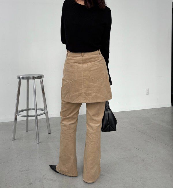  「【新色/レイヤード対応】コーデュロイフレアパンツ」|チノ|