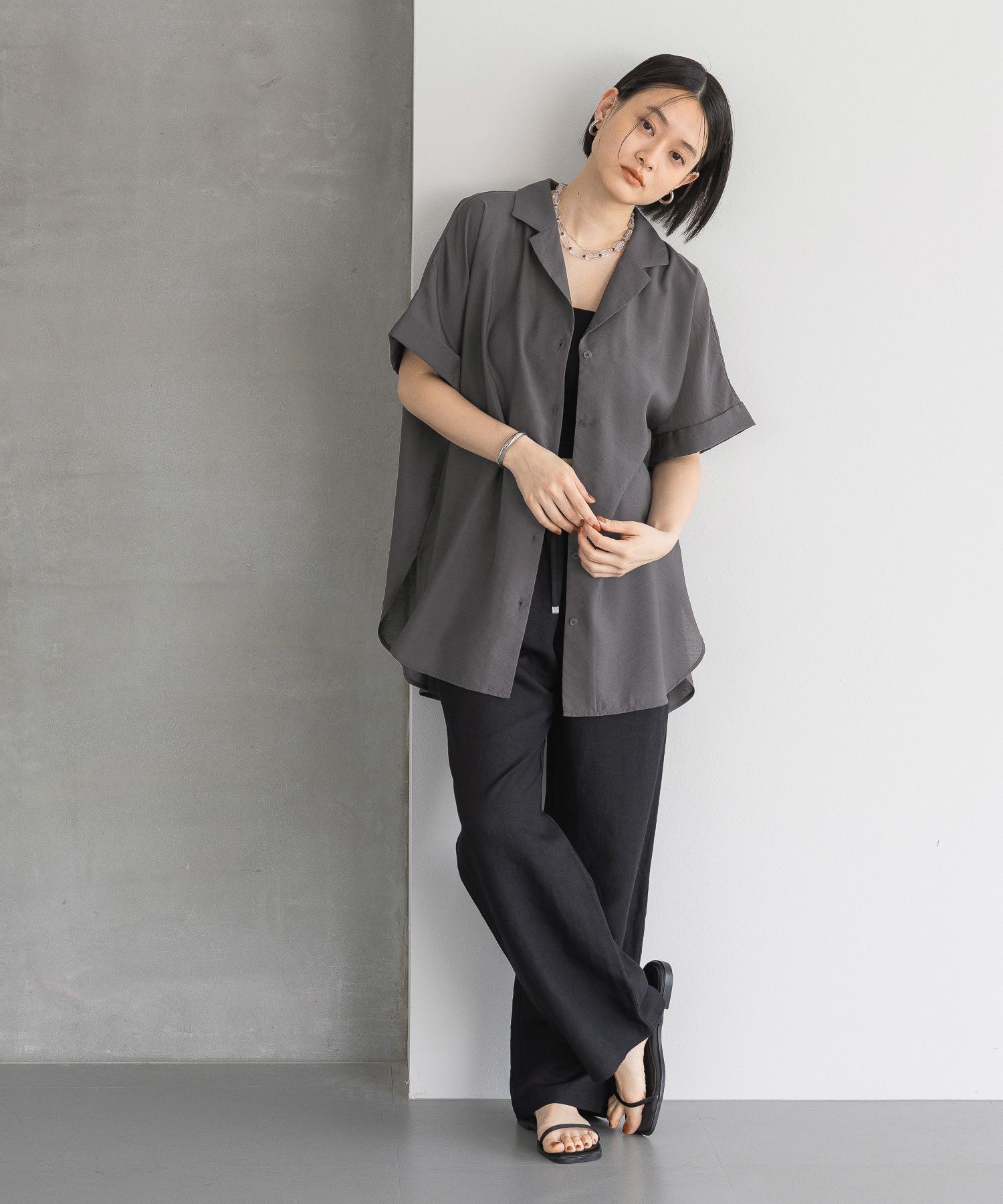 A part by 「【洗える】シアーカイキンBIGシャツ」|シャツ・ブラウス|