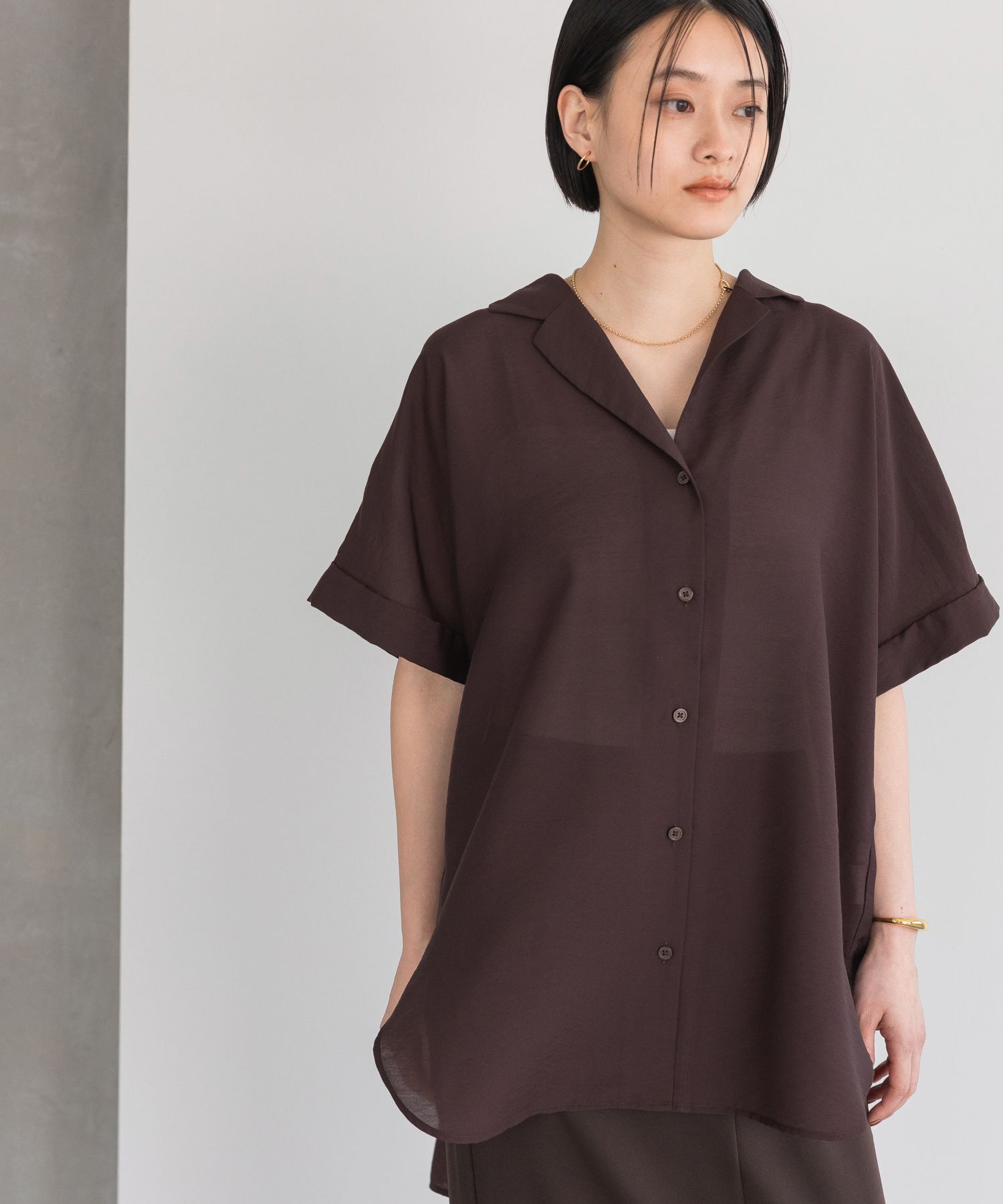 A part by 「【洗える】シアーカイキンBIGシャツ」|シャツ・ブラウス|