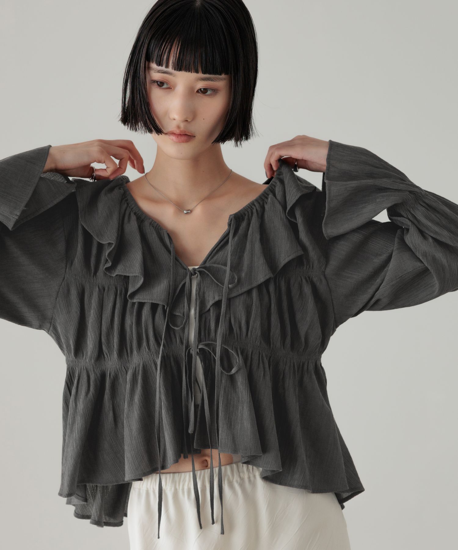 LOWRYS FARM「ヨウリュウシャーリングフリルブラウス」|シャツ・ブラウス|