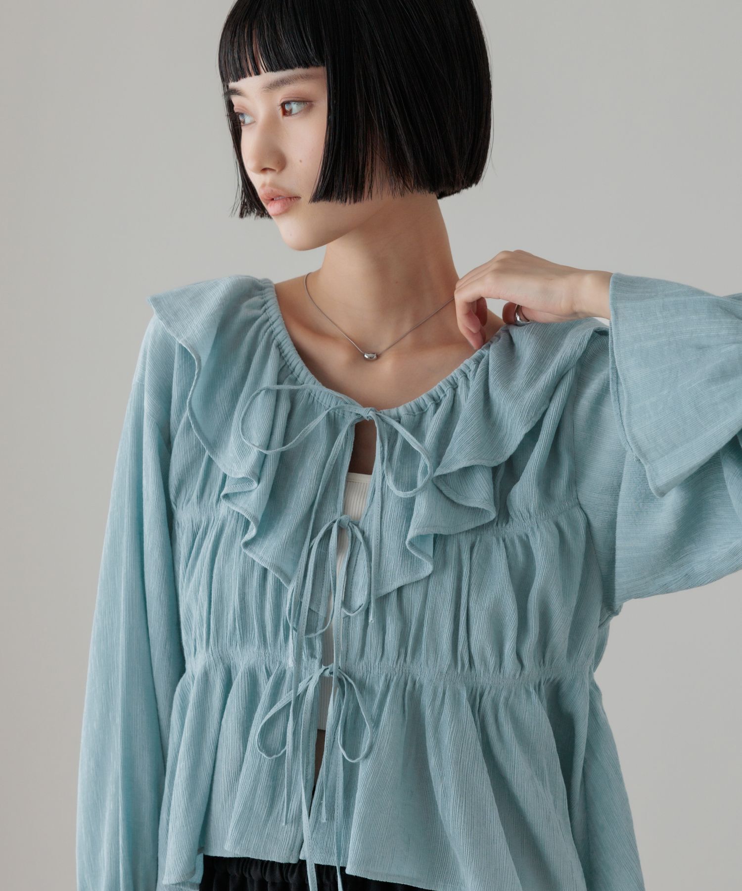 LOWRYS FARM「ヨウリュウシャーリングフリルブラウス」|シャツ・ブラウス|