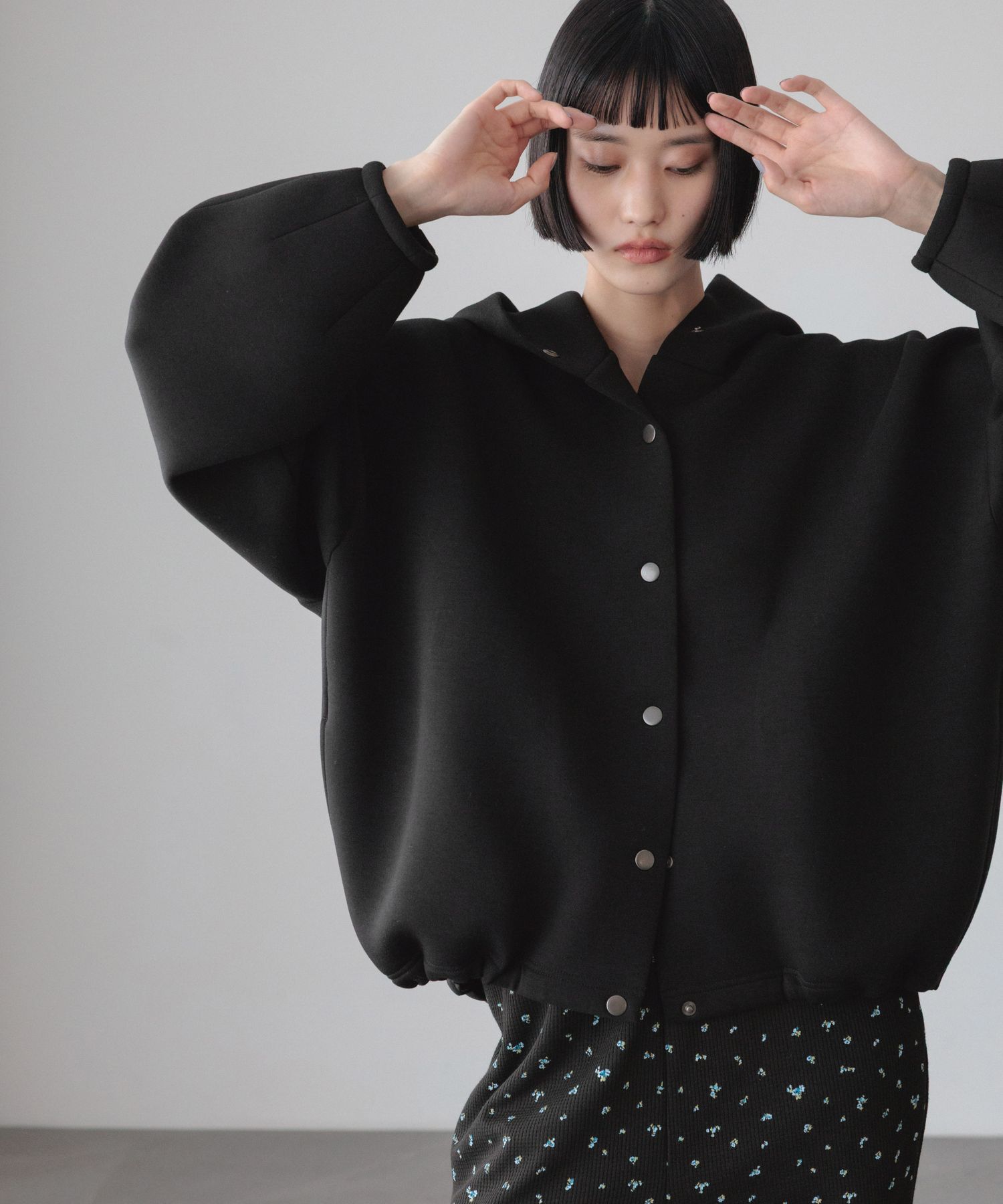 LOWRYS FARM「ダンボールフードブルゾン」|その他|BLK